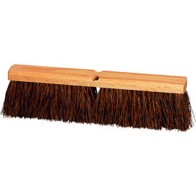 18"W Push Broom Head with Heavy-Duty Palmyra Bristles and Wood Frame