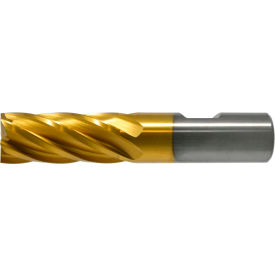 HSS-Cobalt 4-Flute TiN Square Single End Mill, 3/8" x 3/8" x 3/4" x 2-1/2"