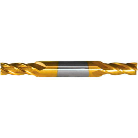 HD-4C-TN HSS 4-Flute TiN Square Double End Mill, 9/32" x 3/8" x 11/16" x 3-3/8"