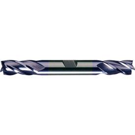 HSS 4-Flute TiCN Square Double End Mill, 1/2" x 1/2" x 1" x 4-1/8"