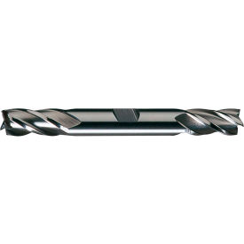 HSS 4-Flute Bright Square Double End Mill, 3/8" x 3/8" x 3/4" x 3-1/2"