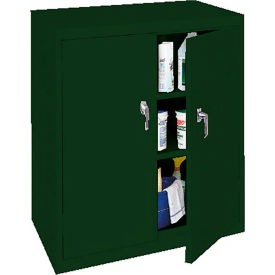 Counter Height Cabinet, 36"W x 18"D x 42"H, All-Welded, Hunter Green