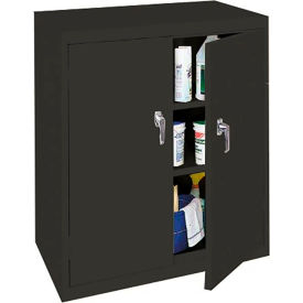 Counter Height Cabinet, 36"W x 18"D x 42"H, All-Welded, Charcoal