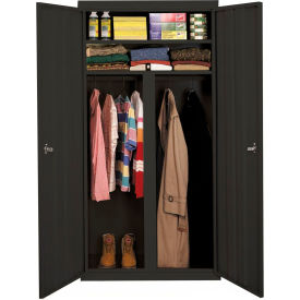 All-Welded Wardrobe Cabinet, 36"Wx24"Dx72"H, Charcoal
