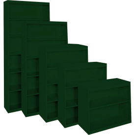 All-Welded Bookcase, 36"Wx13"Dx84"H, Hunter Green