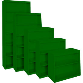 All-Welded Bookcase, 36"Wx18"Dx84"H, Leaf Green