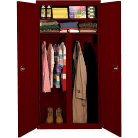 All-Welded Wardrobe Cabinet, 36"Wx24"Dx72"H, Wine Red