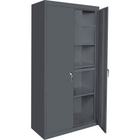 Adjustable Storage Cabinet, 42"W x 18"D x 72"H, Charcoal, All-Welded