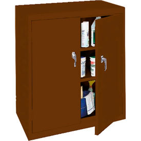 Counter Height Cabinet, 36"W x 18"D x 42"H, All-Welded, Walnut