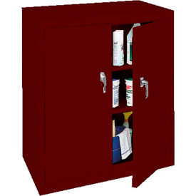 Counter Height Cabinet, 36"W x 18"D x 42"H, All-Welded, Wine Red