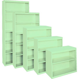 All-Welded Bookcase, 36"Wx13"Dx42"H, Pastel Green
