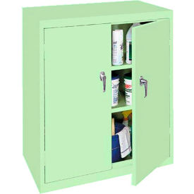 Counter Height Cabinet, 36"W x 18"D x 42"H, All-Welded, Pastel Green