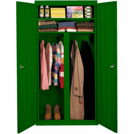 All-Welded Wardrobe Cabinet, 36"Wx24"Dx72"H, Leaf Green