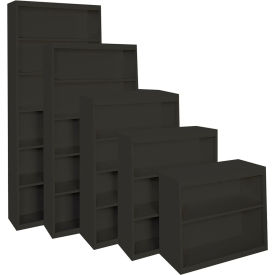All-Welded Bookcase, 36"Wx18"Dx42"H, Charcoal