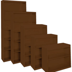 All-Welded Bookcase, 36"Wx13"Dx72"H, Walnut