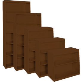 All-Welded Bookcase, 36"Wx18"Dx72"H, Walnut
