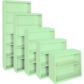 All-Welded Bookcase, 36"Wx18"Dx52"H, Pastel Green