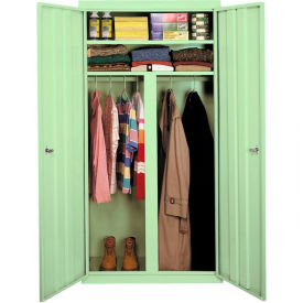 All-Welded Wardrobe Cabinet, 36"Wx24"Dx72"H, Pastel Green