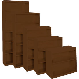All-Welded Bookcase, 36"Wx18"Dx52"H, Walnut