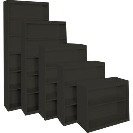 All-Welded Bookcase, 36"Wx13"Dx52"H, Charcoal
