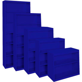 All-Welded Bookcase, 36"Wx13"Dx52"H, Blue