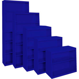 All-Welded Bookcase, 36"Wx18"Dx52"H, Blue