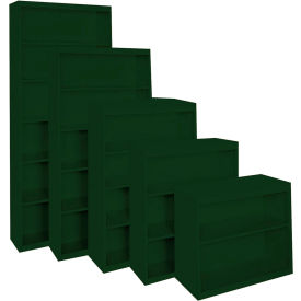 All-Welded Bookcase, 36"Wx18"Dx72"H, Hunter Green
