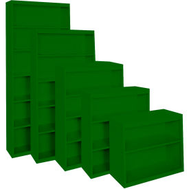 All-Welded Bookcase, 36"Wx18"Dx72"H, Leaf Green