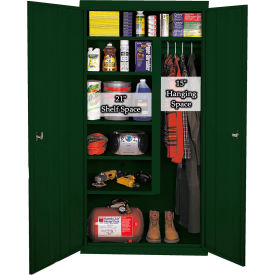 Combination Storage Cabinet, 36"W x 21"D x 72"H, Hunter Green, All-Welded