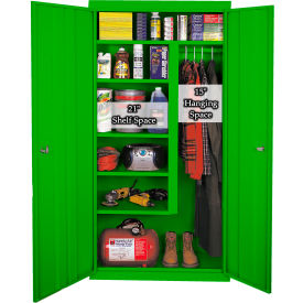 Combination Storage Cabinet, 36"W x 21"D x 72"H, Leaf Green, All-Welded
