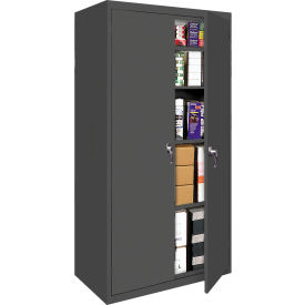Fixed Shelf Storage Cabinet, 30"W x 15"D x 72"H, Charcoal, All-Welded