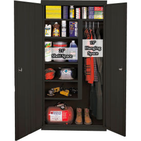 Combination Storage Cabinet, 36"W x 21"D x 72"H, Charcoal, All-Welded