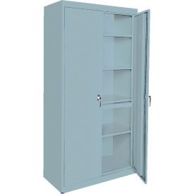 All Adjustable Storage Cabinet, 42"W x 18"D x 72"H, Denim Blue, All-Welded
