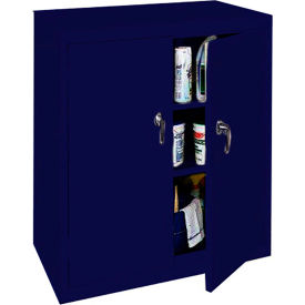 Counter Height Cabinet, 36"W x 18"D x 42"H, All-Welded, Navy
