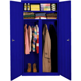 All-Welded Wardrobe Cabinet, 36"Wx24"Dx72"H, Blue