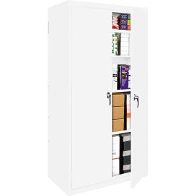Fixed Shelf Storage Cabinet, 30"W x 15"D x 72"H, White, All-Welded