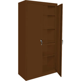 All Adjustable Storage Cabinet, 30"W x 18"D x 72"H, Walnut, All-Welded