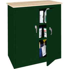 Counter Height Cabinet with Plastic Top, 36"W x 18"D x 42"H, Green