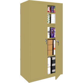 Fixed Shelf Storage Cabinet, 42"W x 18"D x 72"H, Tropic Sand, All-Welded