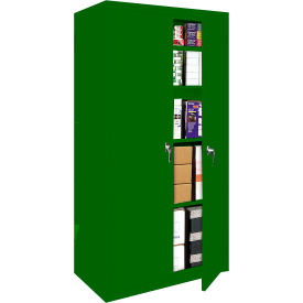 Fixed Shelf Storage Cabinet, 30"W x 18"D x 72"H, Leaf Green, All-Welded