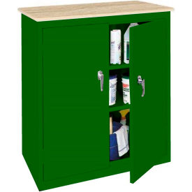 Counter Height Cabinet with Plastic Top, 36"W x 18"D x 42"H, Leaf Green
