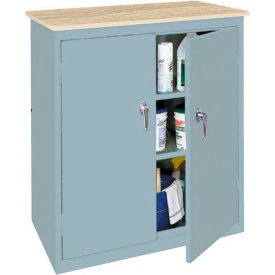 Counter Height Cabinet with Plastic Top, 36"W x 18"D x 42"H, Denim Blue