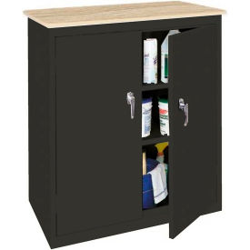 Counter Height Cabinet with Plastic Top, 36"W x 18"D x 42"H, Charcoal