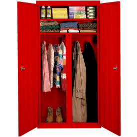 All-Welded Wardrobe Cabinet, 36"Wx24"Dx72"H, Red