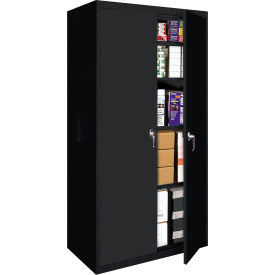 Fixed Shelf Storage Cabinet, 30"W x 18"D x 72"H, Blue, All-Welded