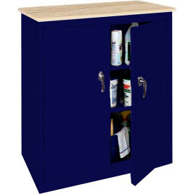 Counter Height Cabinet with Plastic Top, 36"W x 18"D x 42"H, Navy