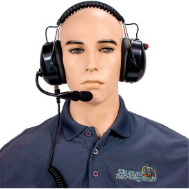 High Noise Reduction Two-Way Radio Headset, Over the Head, Dual Muff