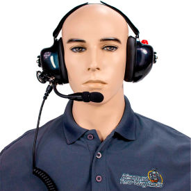 High Noise Reduction Two-Way Radio Headset, Behind the Head, Dual Muff