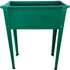 Galvanized Steel Raised Planter Bed with Legs, 12"D x 24"W x 31"H, Green
