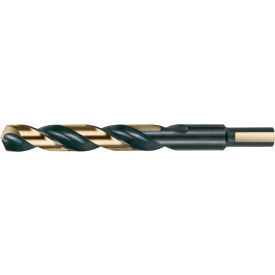 31/64 HSS Heavy Duty Black/Gold 135 Split Point 3-Flat 3/8 Reduced Shank Jobber Length Drill